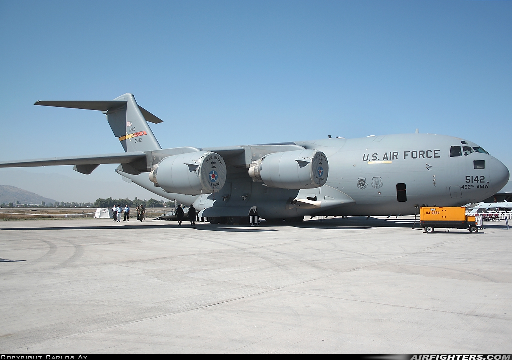 USA - Air Force Boeing C-17A Globemaster III 05-5142 at Santiago - Arturo Merino Benitez (Pudahuel) (SCL / SCEL), Chile