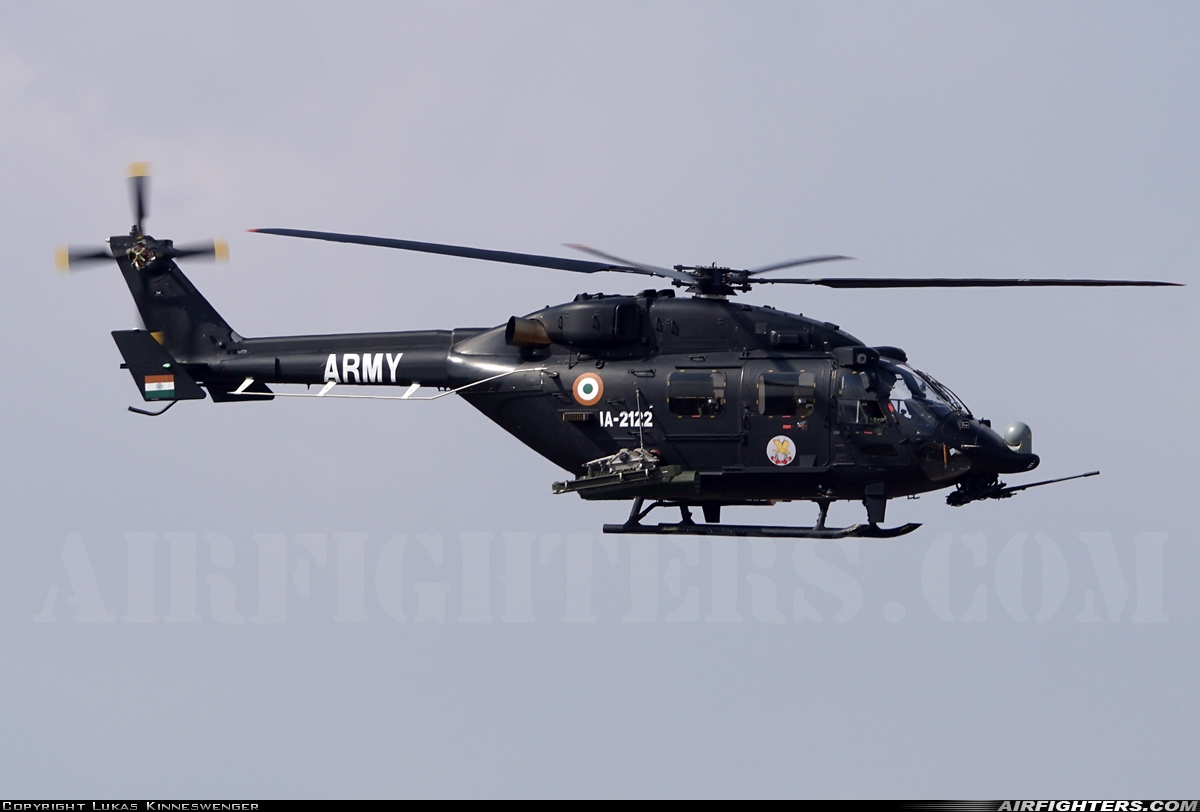India - Army Hindustan Aeronautics Limited Dhruv Mk.4 (Dhruv-WSI / Rudra) IA2122 at Yelahanka (VOYK), India
