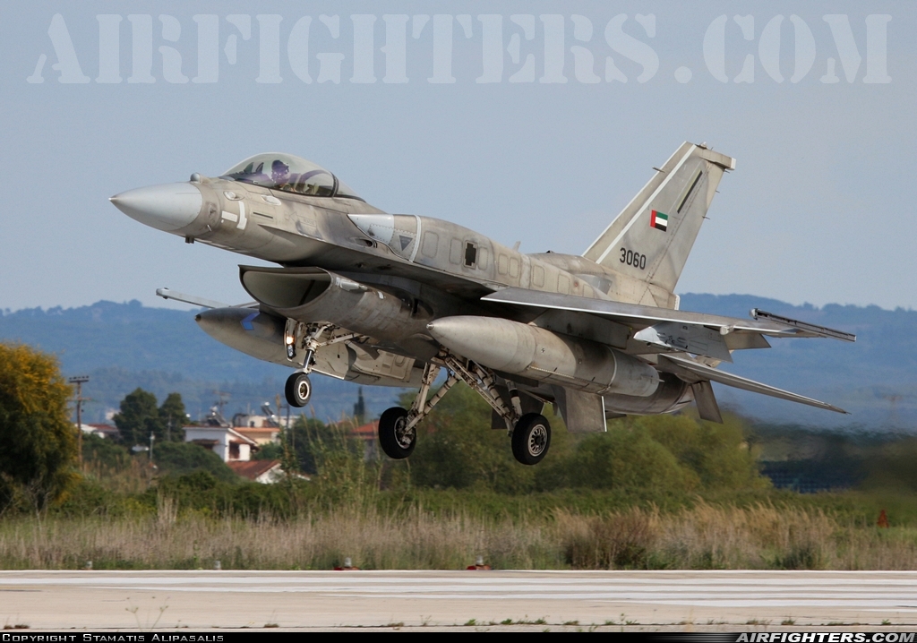United Arab Emirates - Air Force Lockheed Martin F-16E Fighting Falcon 3060 at Andravida (Pyrgos -) (PYR / LGAD), Greece