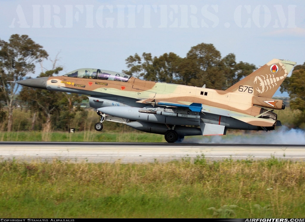 Israel - Air Force General Dynamics F-16D Fighting Falcon 676 at Andravida (Pyrgos -) (PYR / LGAD), Greece