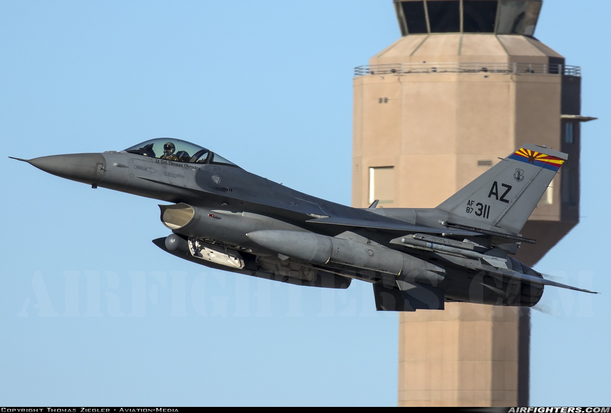 USA - Air Force General Dynamics F-16C Fighting Falcon 87-0311 at Tucson - Int. (TUS / KTUS), USA