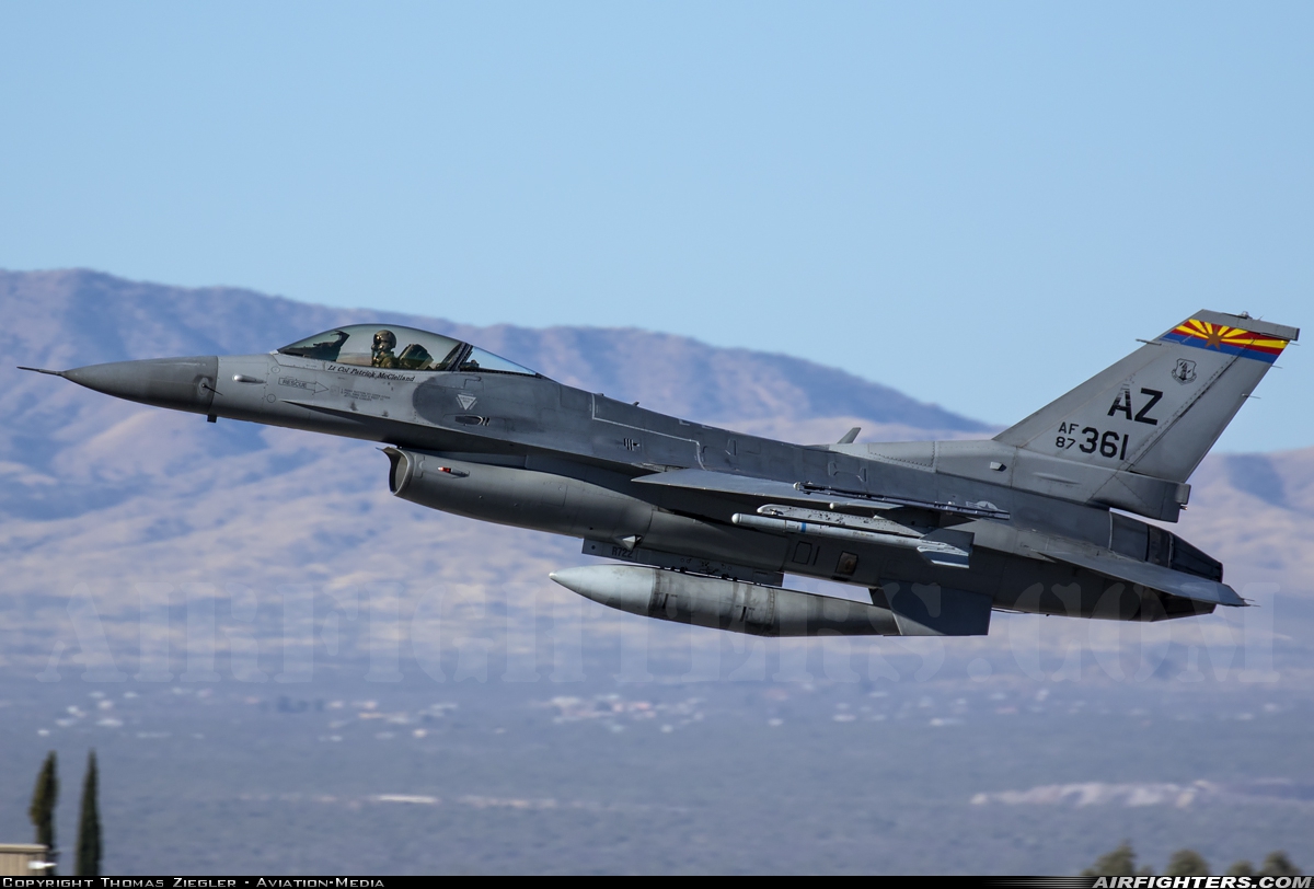 USA - Air Force General Dynamics F-16C Fighting Falcon 87-0361 at Tucson - Int. (TUS / KTUS), USA