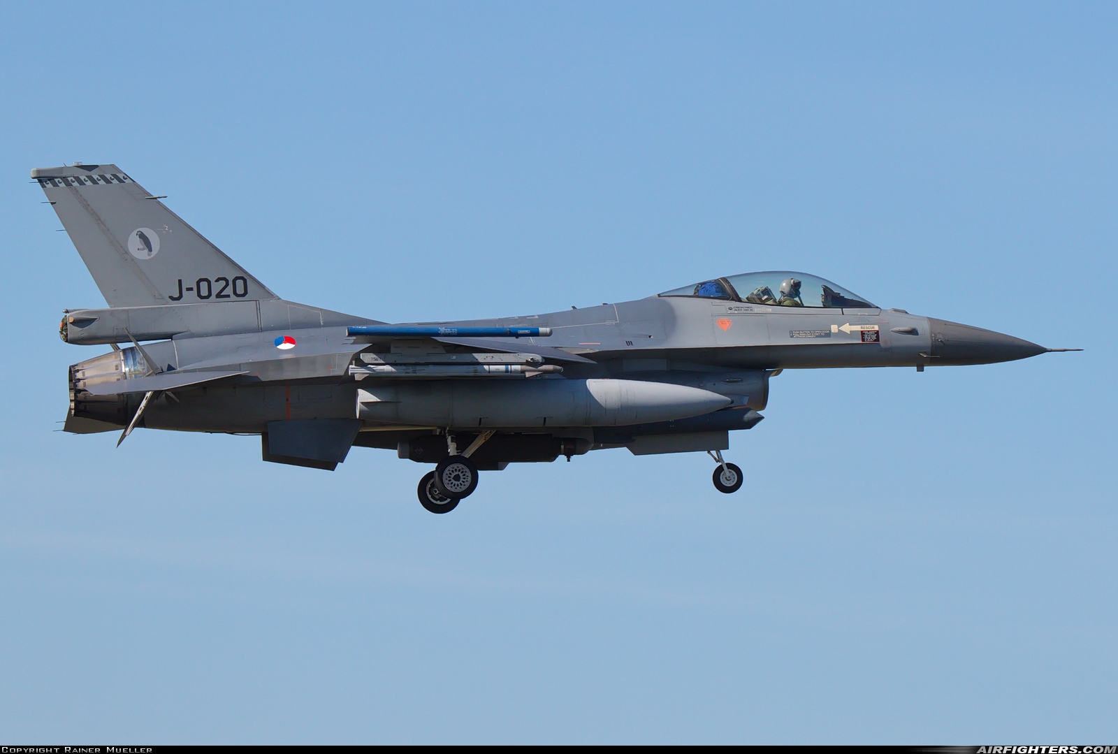 Netherlands - Air Force General Dynamics F-16AM Fighting Falcon J-020 at Leeuwarden (LWR / EHLW), Netherlands