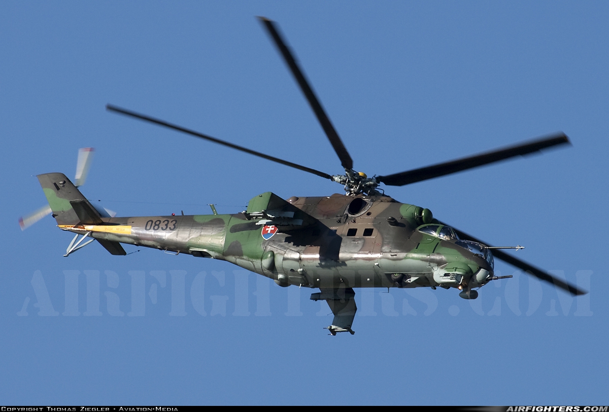 Slovakia - Air Force Mil Mi-35 (Mi-24V) 0833 at Piestany (PZY / LZPP), Slovakia