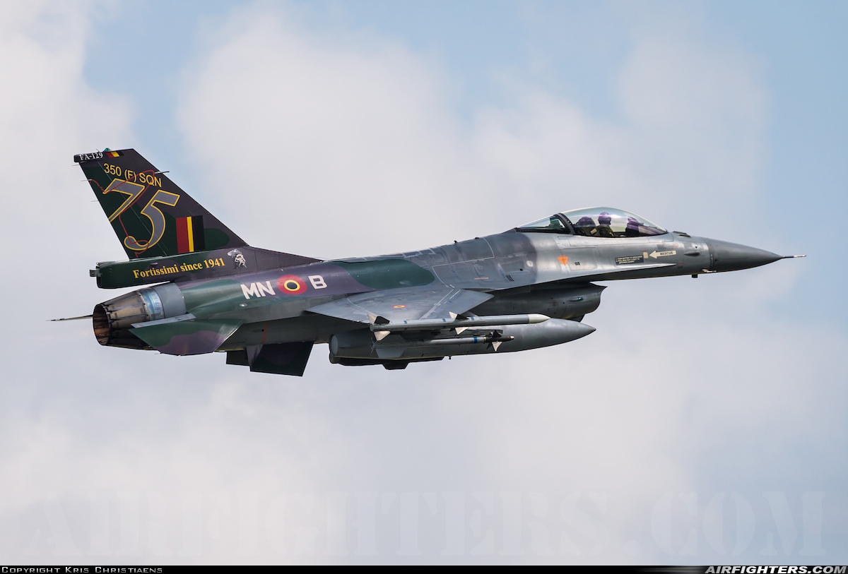 Belgium - Air Force General Dynamics F-16AM Fighting Falcon FA-129 at Florennes (EBFS), Belgium
