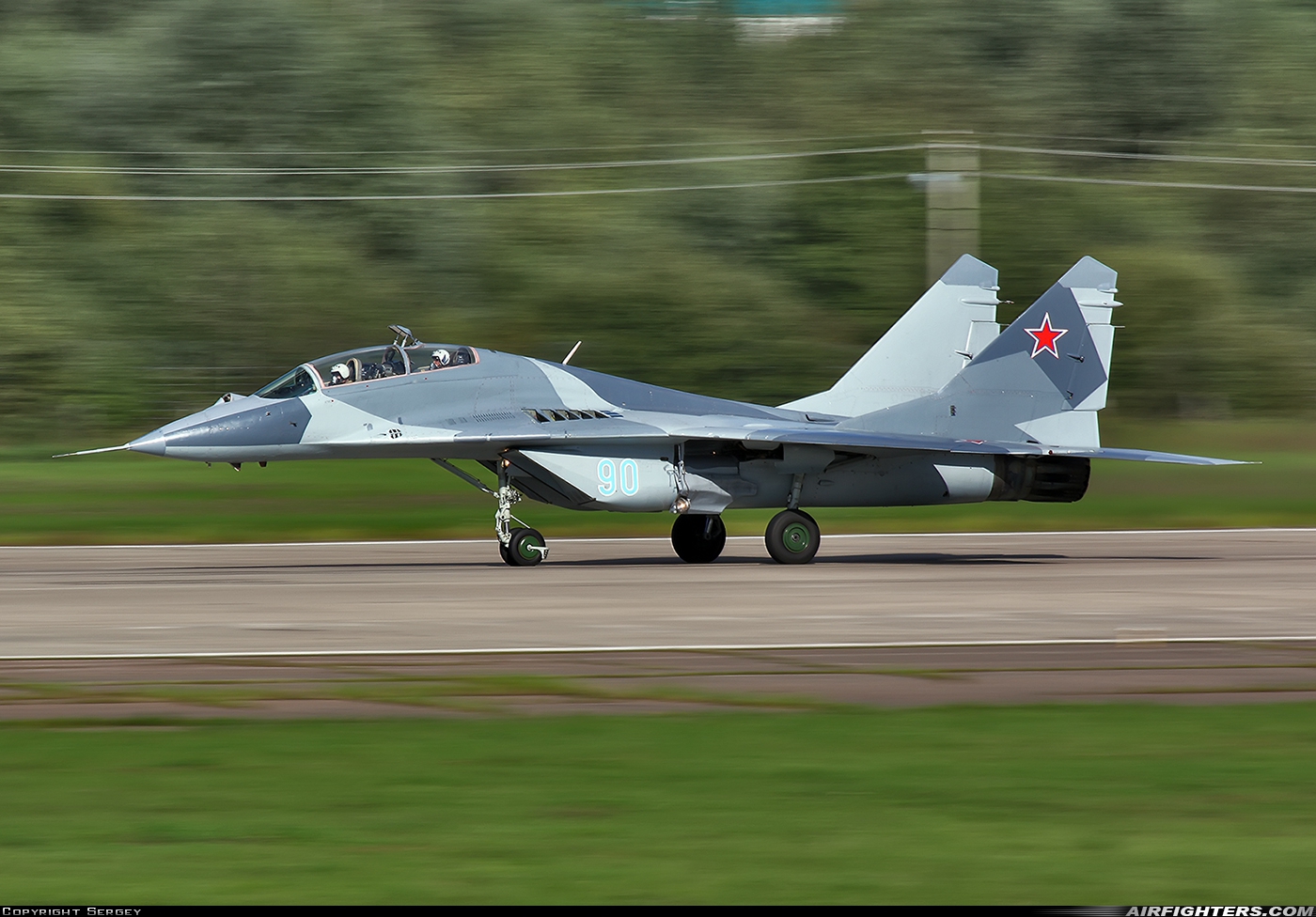 Russia - Air Force Mikoyan-Gurevich MiG-29UB (9.51) 90 at Moscow - Zhukovsky (Ramenskoye) (UUBW), Russia