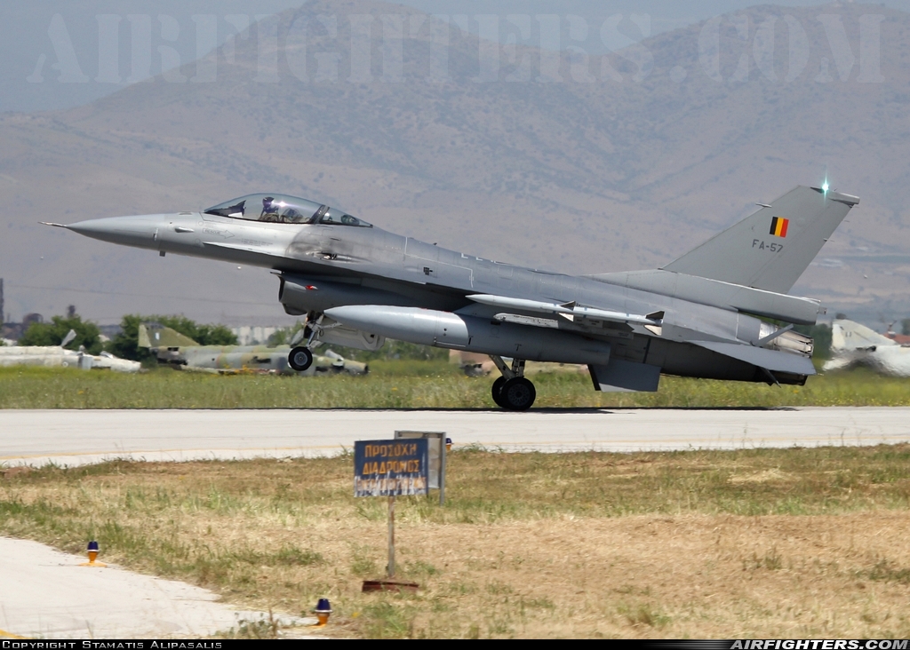 Belgium - Air Force General Dynamics F-16AM Fighting Falcon FA-57 at Larissa (LRA / LGLR), Greece