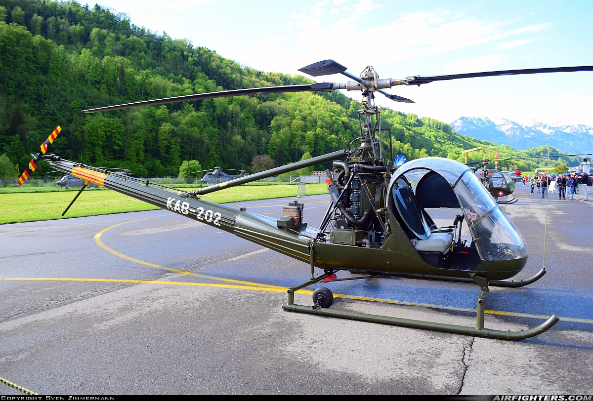 Switzerland - Air Force Hiller UH-12B Raven KAB-202 at Alpnach (LSMA), Switzerland