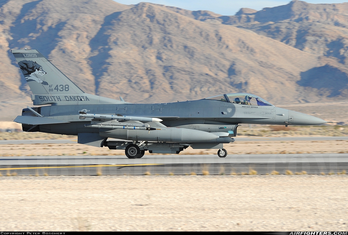 USA - Air Force General Dynamics F-16C Fighting Falcon 88-0438 at Las Vegas - Nellis AFB (LSV / KLSV), USA
