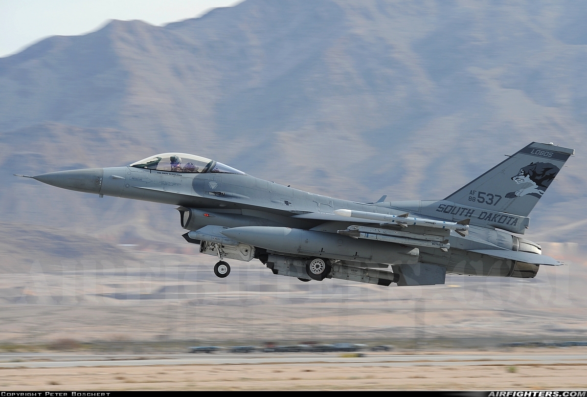 USA - Air Force General Dynamics F-16C Fighting Falcon 88-0537 at Las Vegas - Nellis AFB (LSV / KLSV), USA