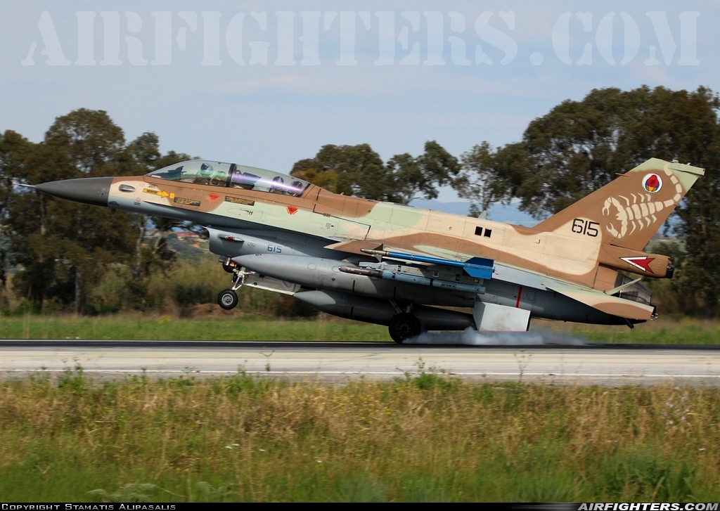 Israel - Air Force General Dynamics F-16D Fighting Falcon 615 at Andravida (Pyrgos -) (PYR / LGAD), Greece