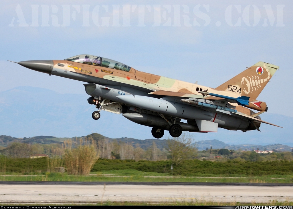 Israel - Air Force General Dynamics F-16D Fighting Falcon 624 at Andravida (Pyrgos -) (PYR / LGAD), Greece