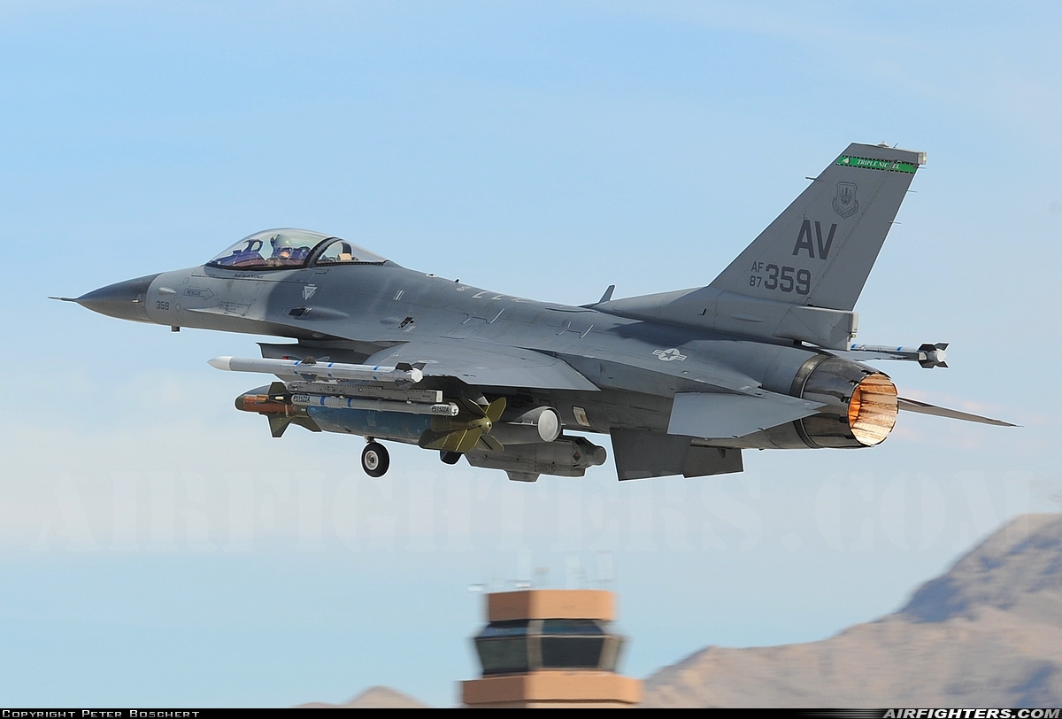 USA - Air Force General Dynamics F-16C Fighting Falcon 87-0359 at Las Vegas - Nellis AFB (LSV / KLSV), USA