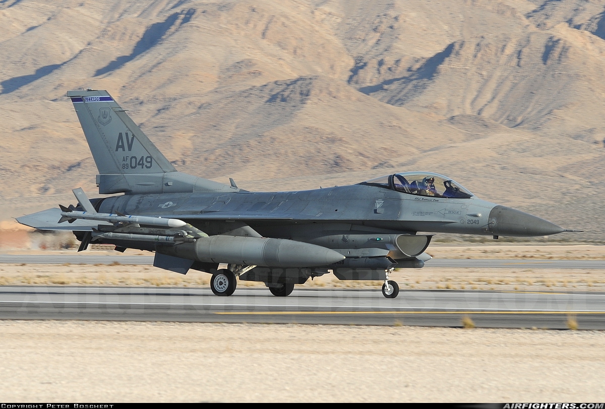 USA - Air Force General Dynamics F-16C Fighting Falcon 89-2049 at Las Vegas - Nellis AFB (LSV / KLSV), USA