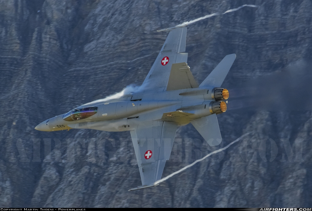 Switzerland - Air Force McDonnell Douglas F/A-18C Hornet J-5020 at Off-Airport - Axalp, Switzerland
