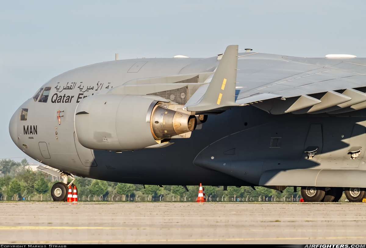 Qatar - Emiri Air Force Boeing C-17A Globemaster III A7-MAN at Leipzig / Halle (- Schkeuditz) (LEJ / EDDP), Germany