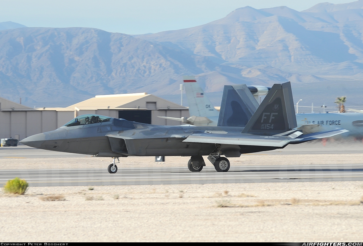 USA - Air Force Lockheed Martin F-22A Raptor 08-4154 at Las Vegas - Nellis AFB (LSV / KLSV), USA