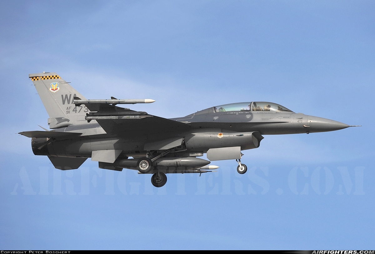 USA - Air Force General Dynamics F-16D Fighting Falcon 91-0473 at Las Vegas - Nellis AFB (LSV / KLSV), USA
