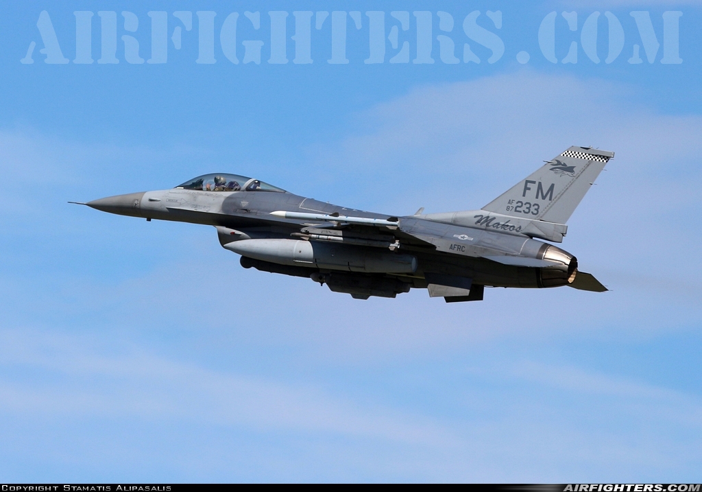 USA - Air Force General Dynamics F-16C Fighting Falcon 87-0233 at Andravida (Pyrgos -) (PYR / LGAD), Greece