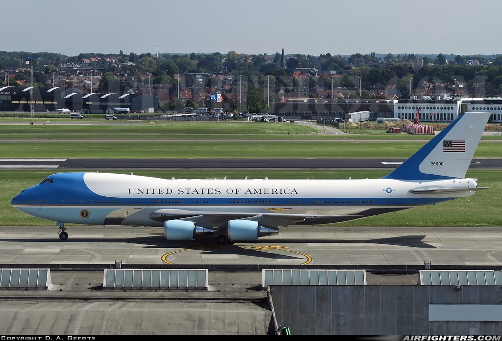 USA - Air Force Boeing VC-25A (747-2G4B) 82-8000 at Brussels - National (Zaventem) / Melsbroek (BRU / EBBR / EBMB), Belgium