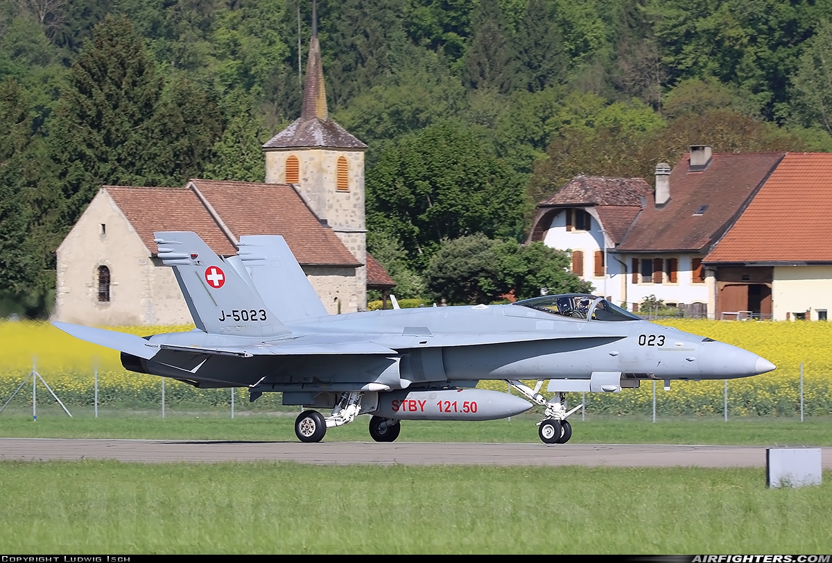 Switzerland - Air Force McDonnell Douglas F/A-18C Hornet J-5023 at Payerne (LSMP), Switzerland
