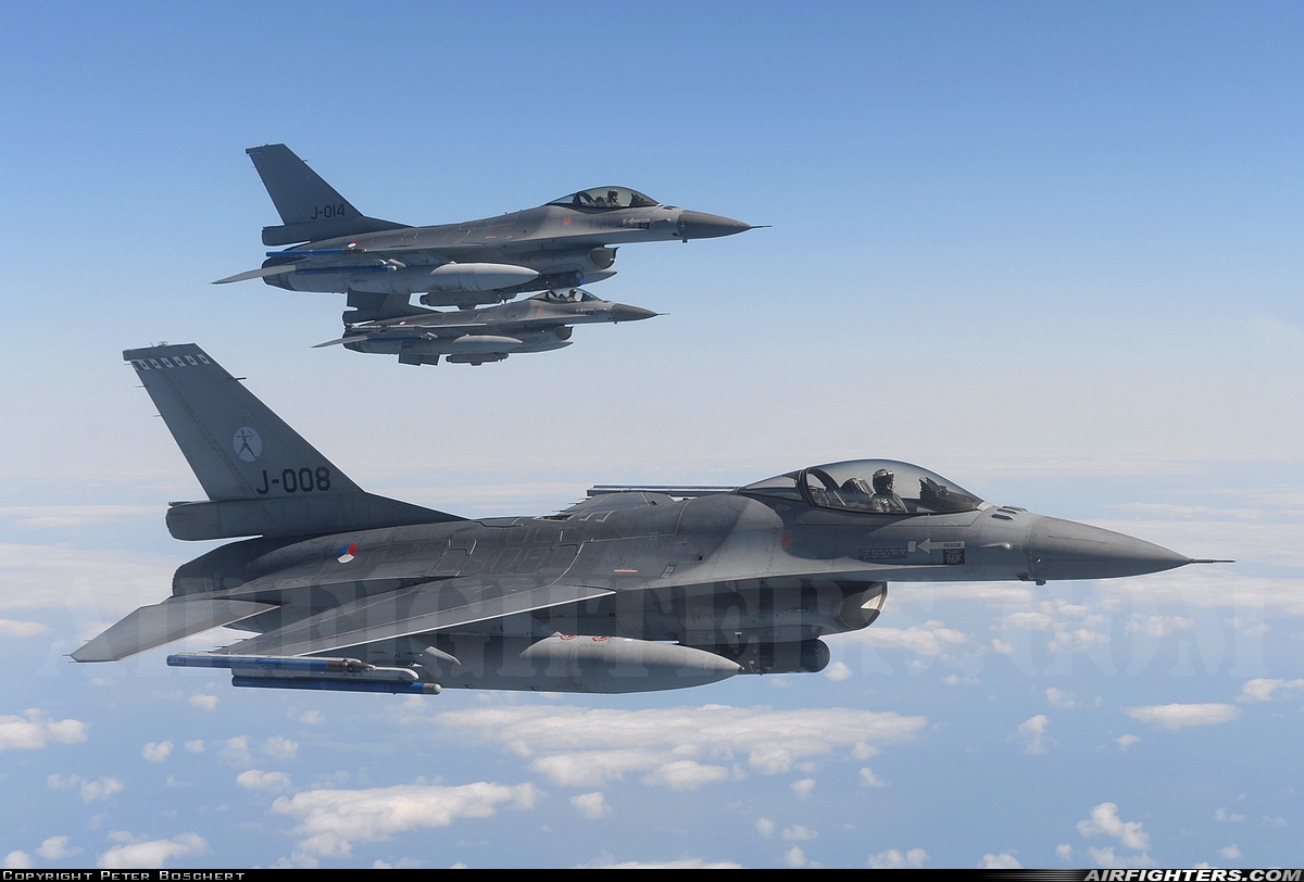 Netherlands - Air Force General Dynamics F-16AM Fighting Falcon J-008 at In Flight, Netherlands