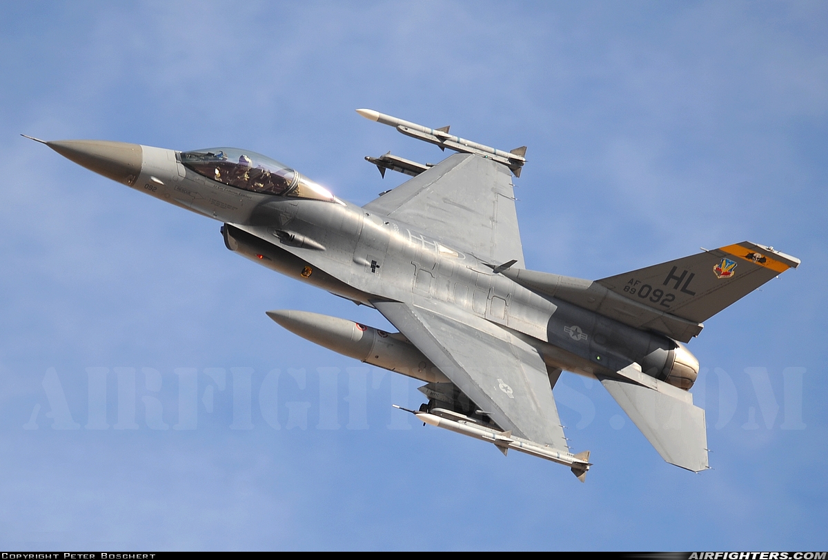 USA - Air Force General Dynamics F-16C Fighting Falcon 89-2092 at Las Vegas - Nellis AFB (LSV / KLSV), USA