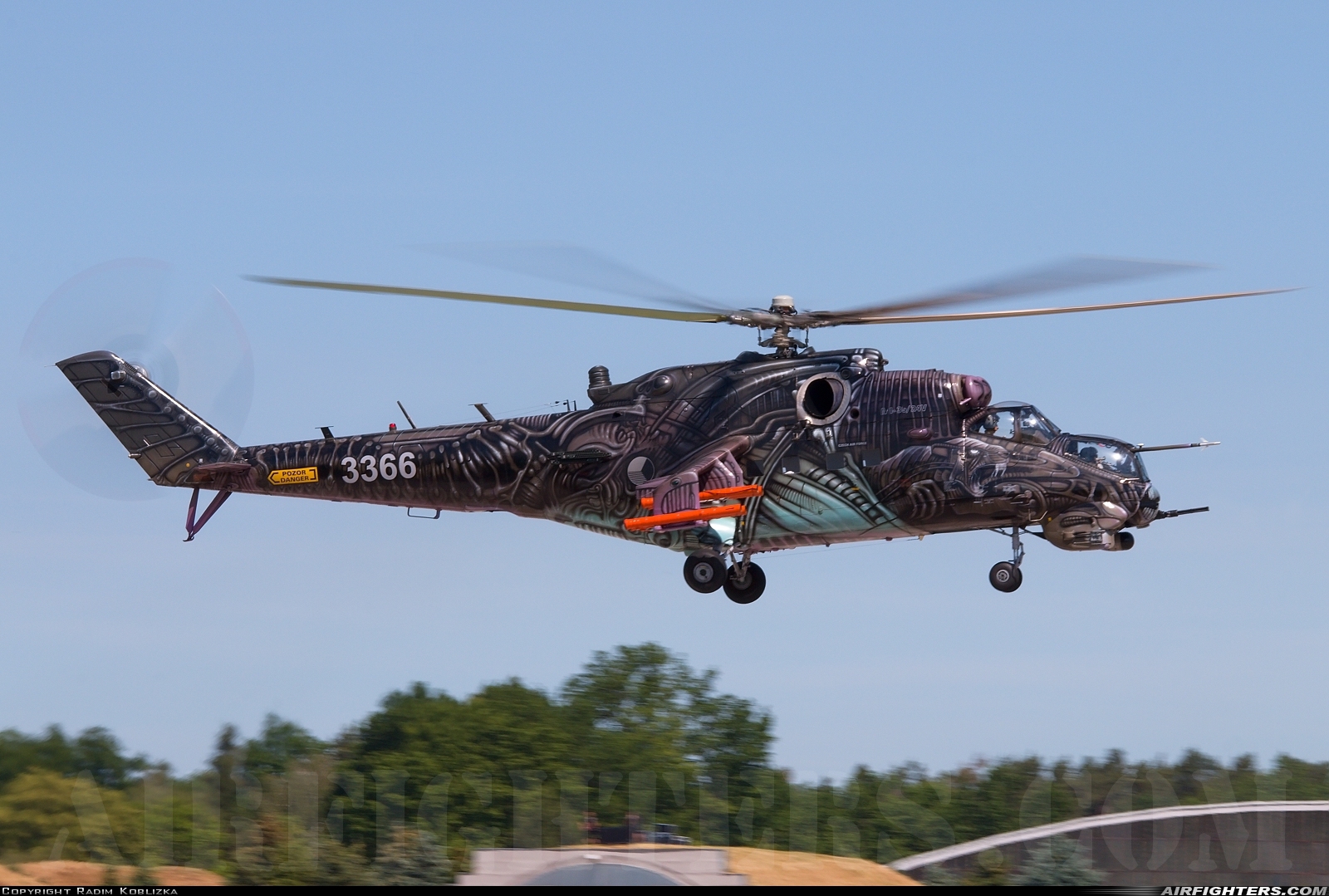 Czech Republic - Air Force Mil Mi-35 (Mi-24V) 3366 at Pardubice (PED / LKPD), Czech Republic