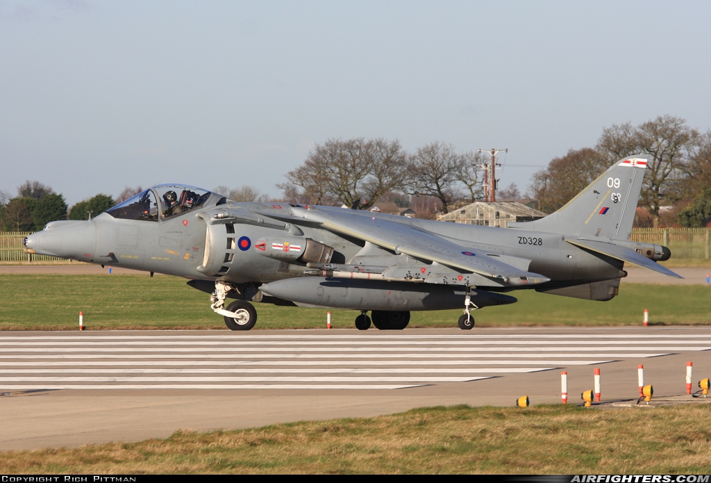 UK - Air Force British Aerospace Harrier GR.7 ZD328 at Coningsby (EGXC), UK