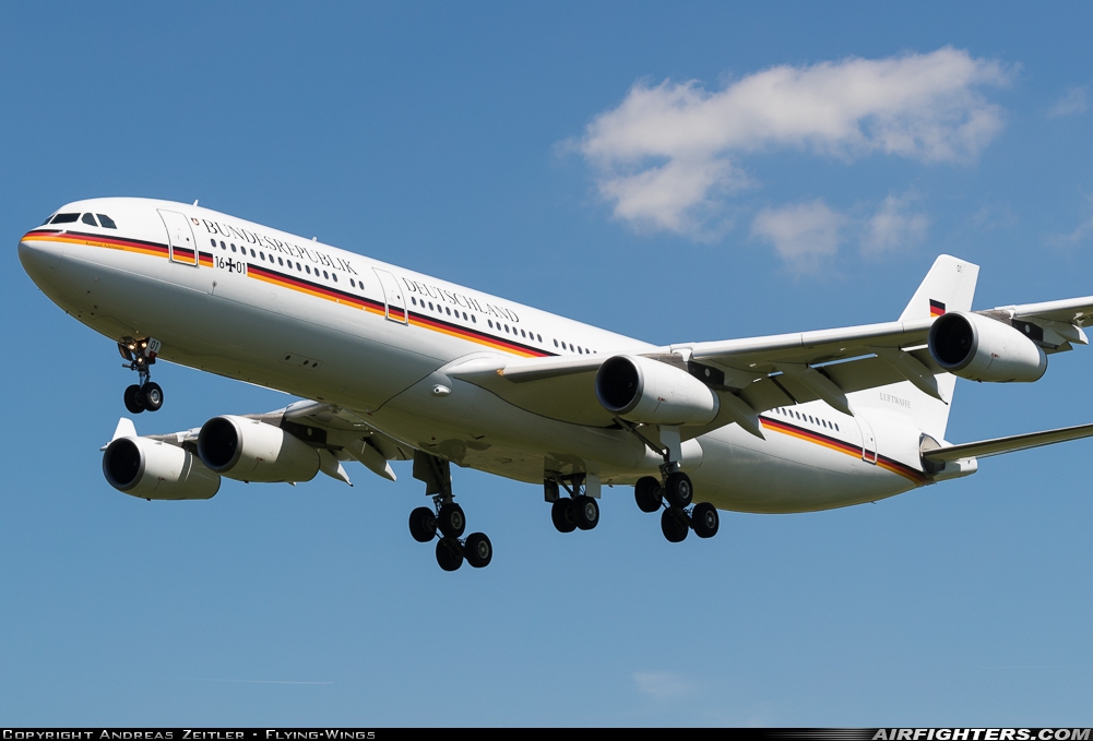 Germany - Air Force Airbus A340-313X 16+01 at Ingolstadt - Manching (ETSI), Germany
