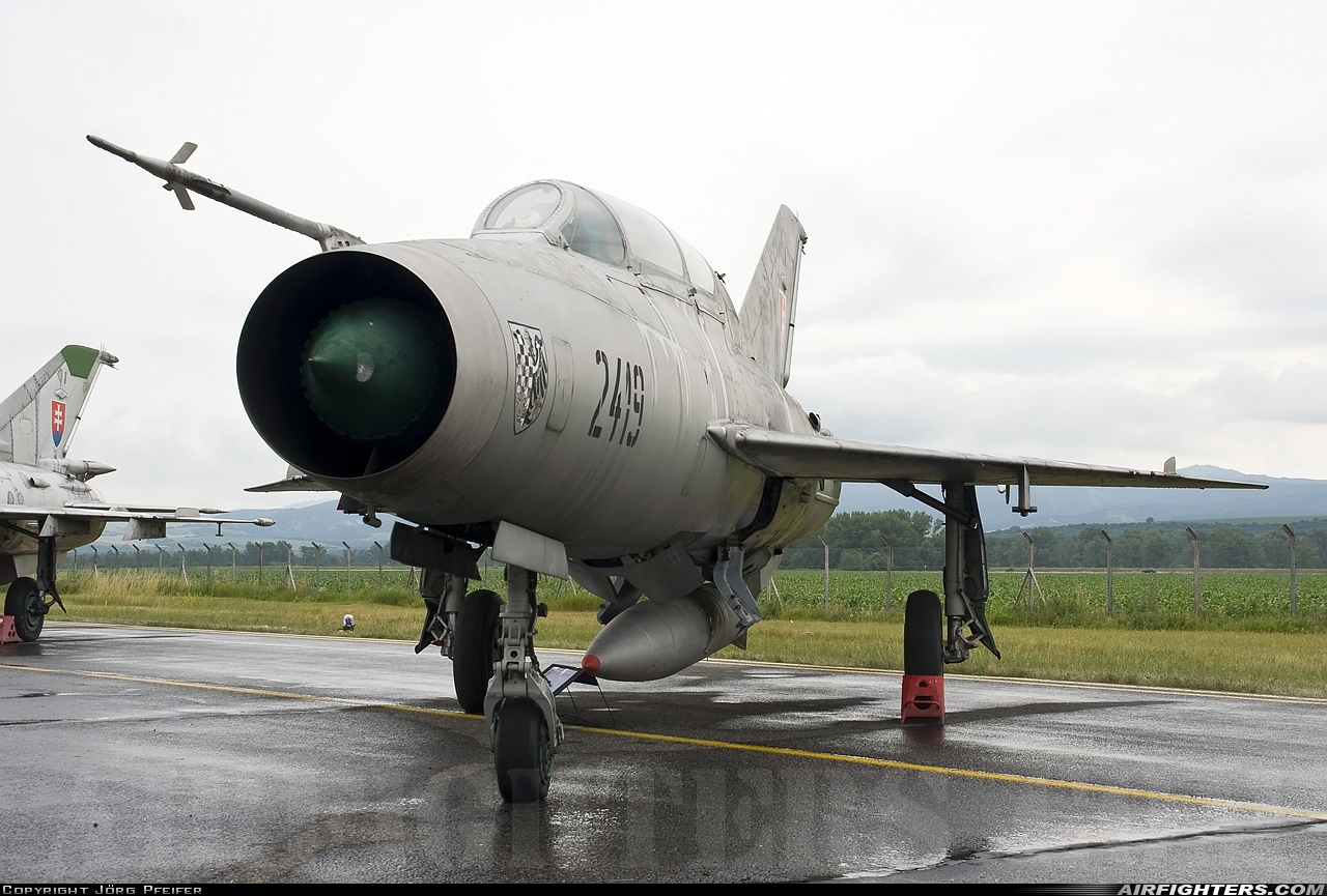 Slovakia - Air Force Mikoyan-Gurevich MiG-21U-600 2419 at Piestany (PZY / LZPP), Slovakia
