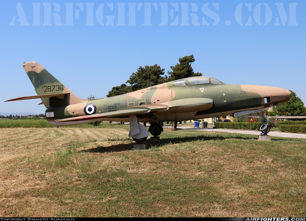 Greece - Air Force Republic RF-84F Thunderflash 28736 at Larissa (LRA / LGLR), Greece