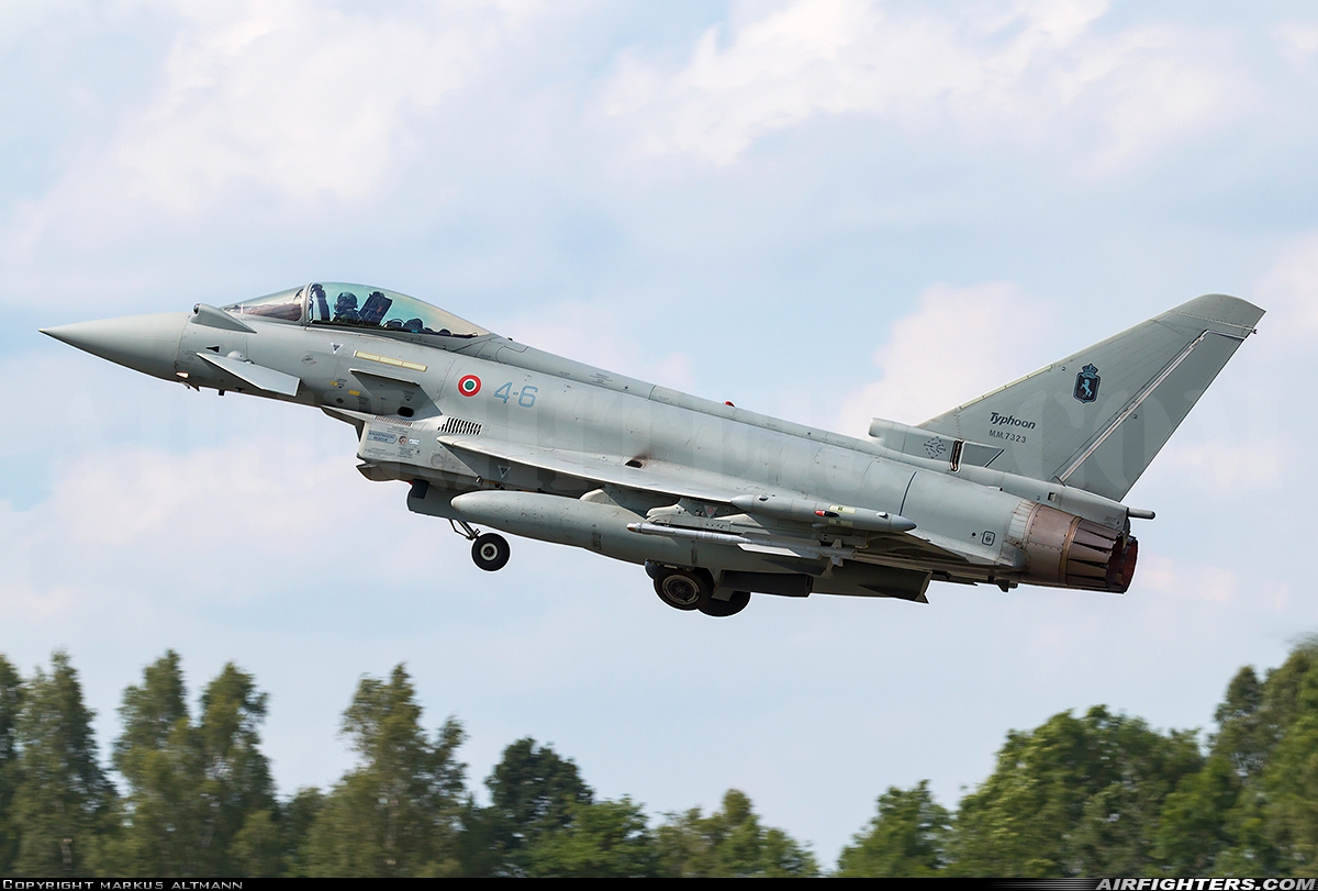 Italy - Air Force Eurofighter F-2000A Typhoon (EF-2000S) MM7323 at Florennes (EBFS), Belgium
