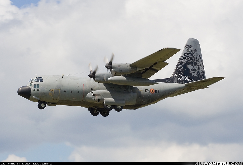 Belgium - Air Force Lockheed C-130H Hercules (L-382) CH-07 at Eindhoven (- Welschap) (EIN / EHEH), Netherlands