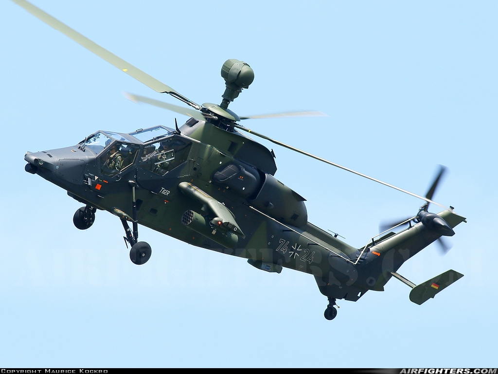 Germany - Army Eurocopter EC-665 Tiger UHT 74+24 at Berlin - Schonefeld (SXF / EDDB), Germany