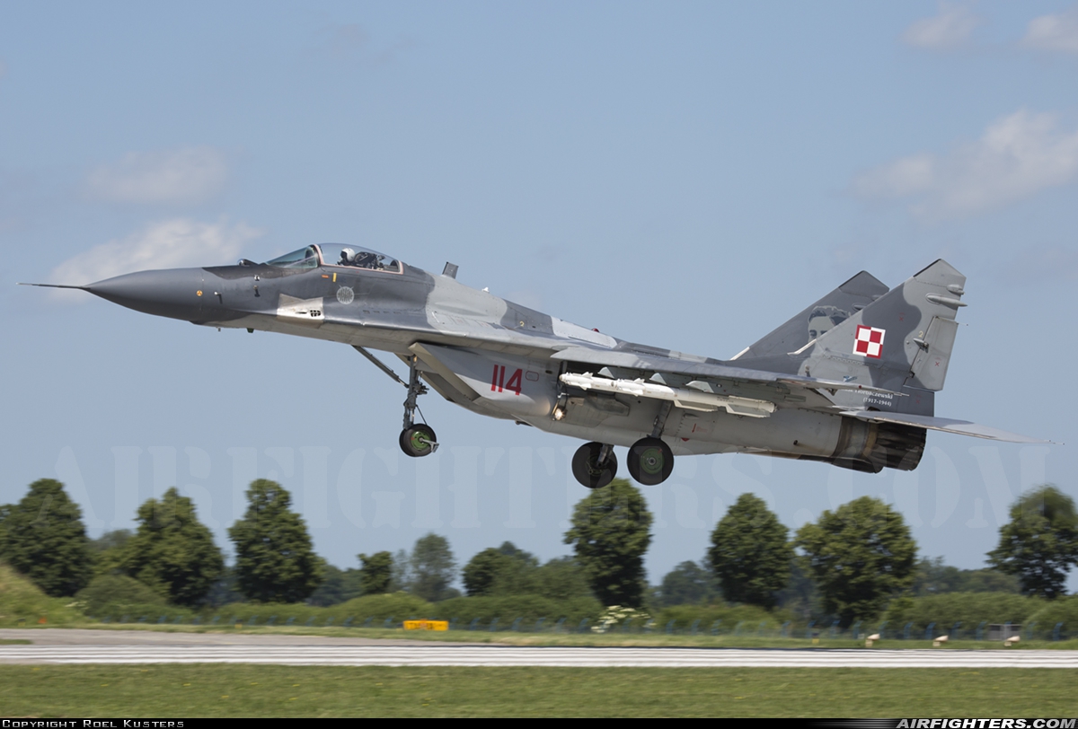 Poland - Air Force Mikoyan-Gurevich MiG-29A (9.12A) 114 at Malbork (EPMB), Poland