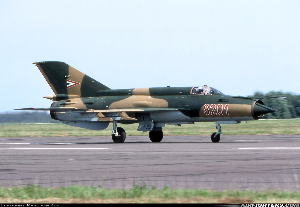 Hungary - Air Force Mikoyan-Gurevich MiG-21MF 8201 at Taszar (LHTA), Hungary