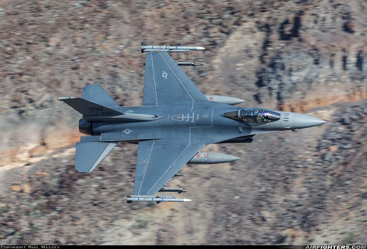 USA - Air Force General Dynamics F-16C Fighting Falcon 91-0356 at Off-Airport - Rainbow Canyon area, USA