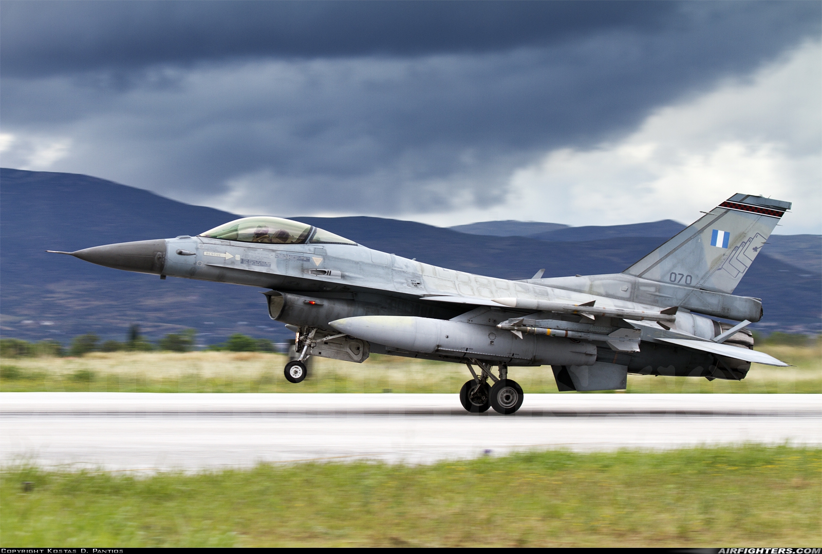 Greece - Air Force General Dynamics F-16C Fighting Falcon 070 at Nea Anghialos (VOL / LGBL), Greece
