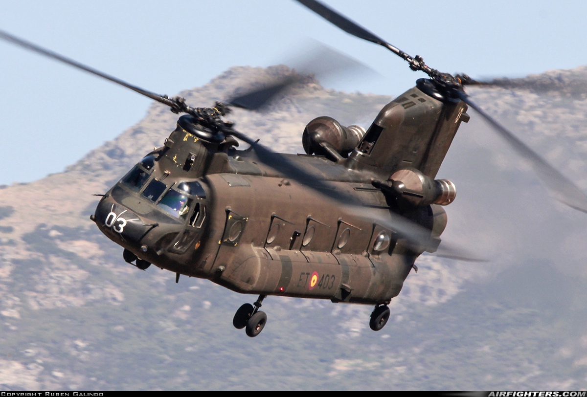 Spain - Army Boeing Vertol CH-47D Chinook HT.17-03 at Madrid - Colmenar Viejo (LECV), Spain