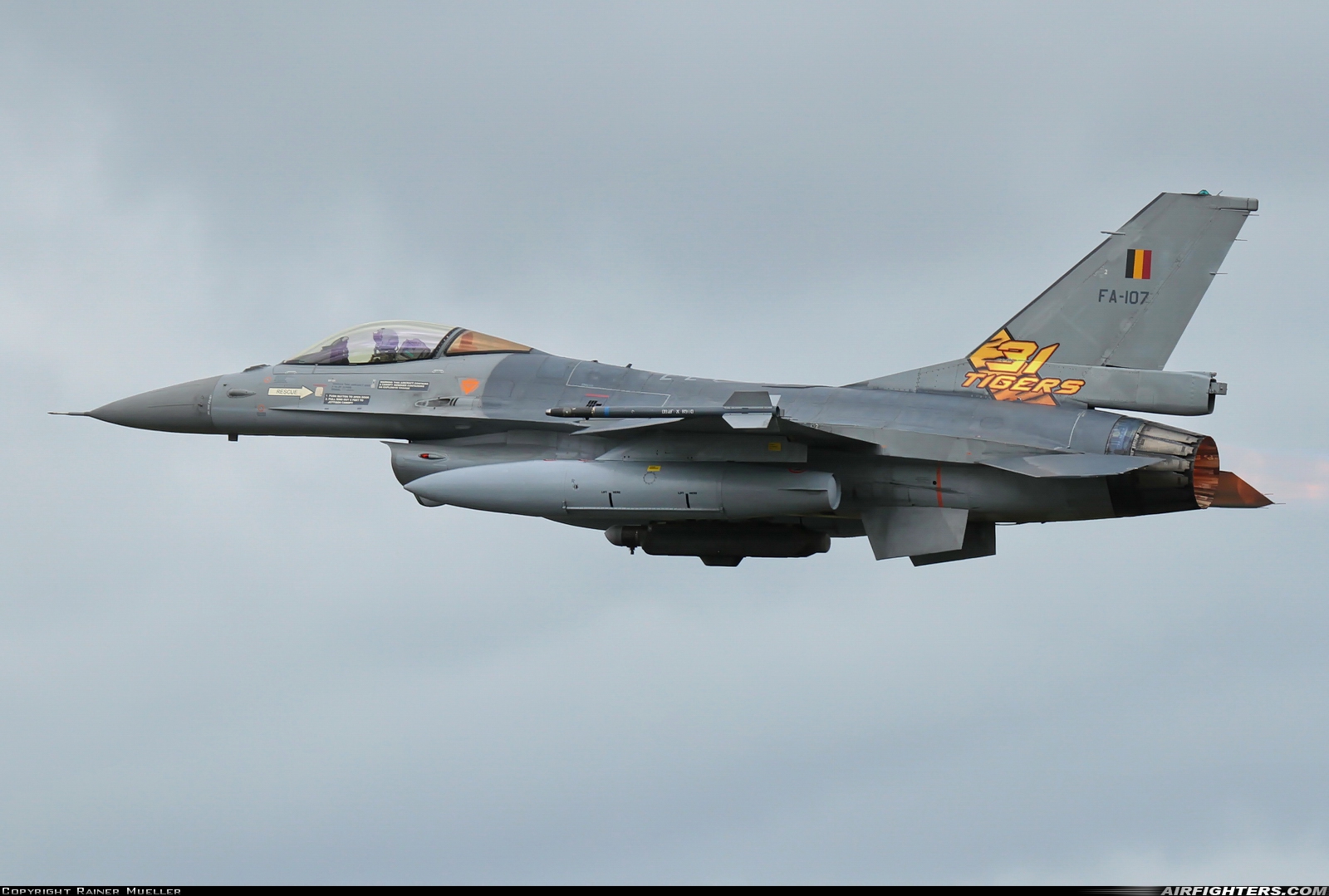 Belgium - Air Force General Dynamics F-16AM Fighting Falcon FA-107 at Schleswig (- Jagel) (WBG / ETNS), Germany