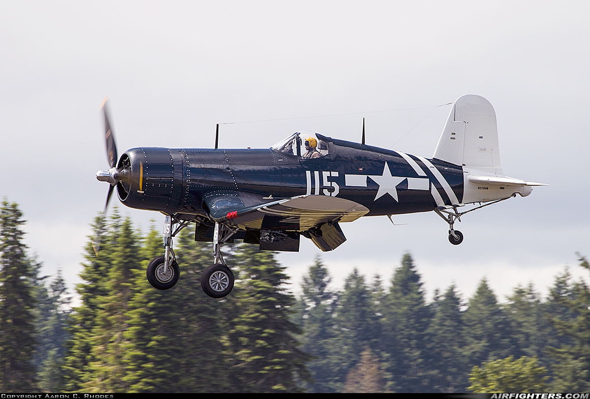 Private - Olympic Flight Museum Goodyear FG-1D Corsair NX72NW at Olympia - Regional (OLM / KOLM), USA