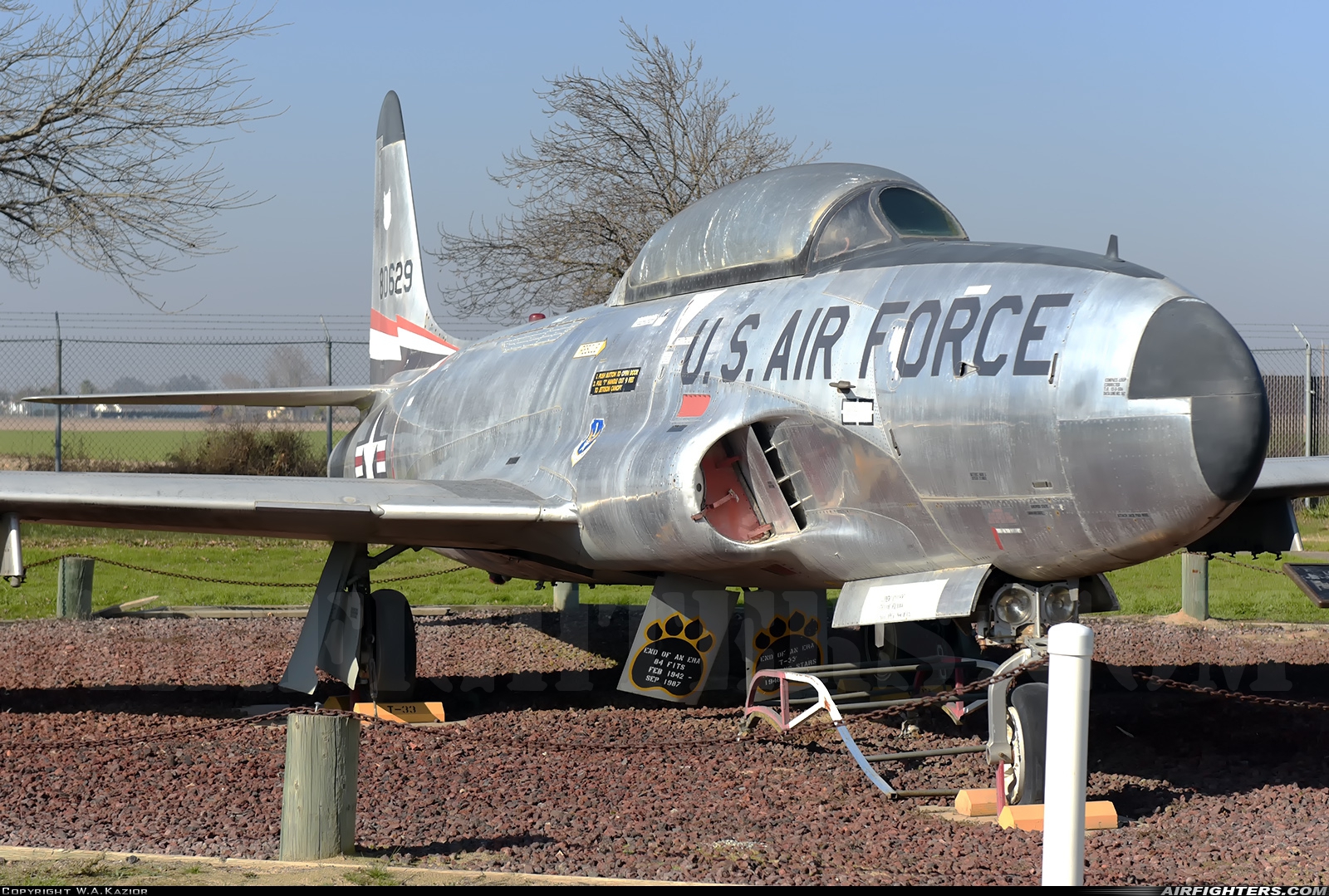 USA - Air Force Lockheed T-33A Shooting Star 58-0629 at Atwater (Merced) - Castle (AFB) (MER / KMER), USA