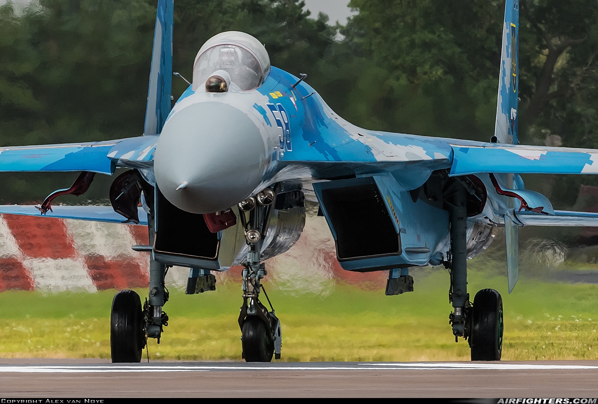 Ukraine - Air Force Sukhoi Su-27S  at Fairford (FFD / EGVA), UK
