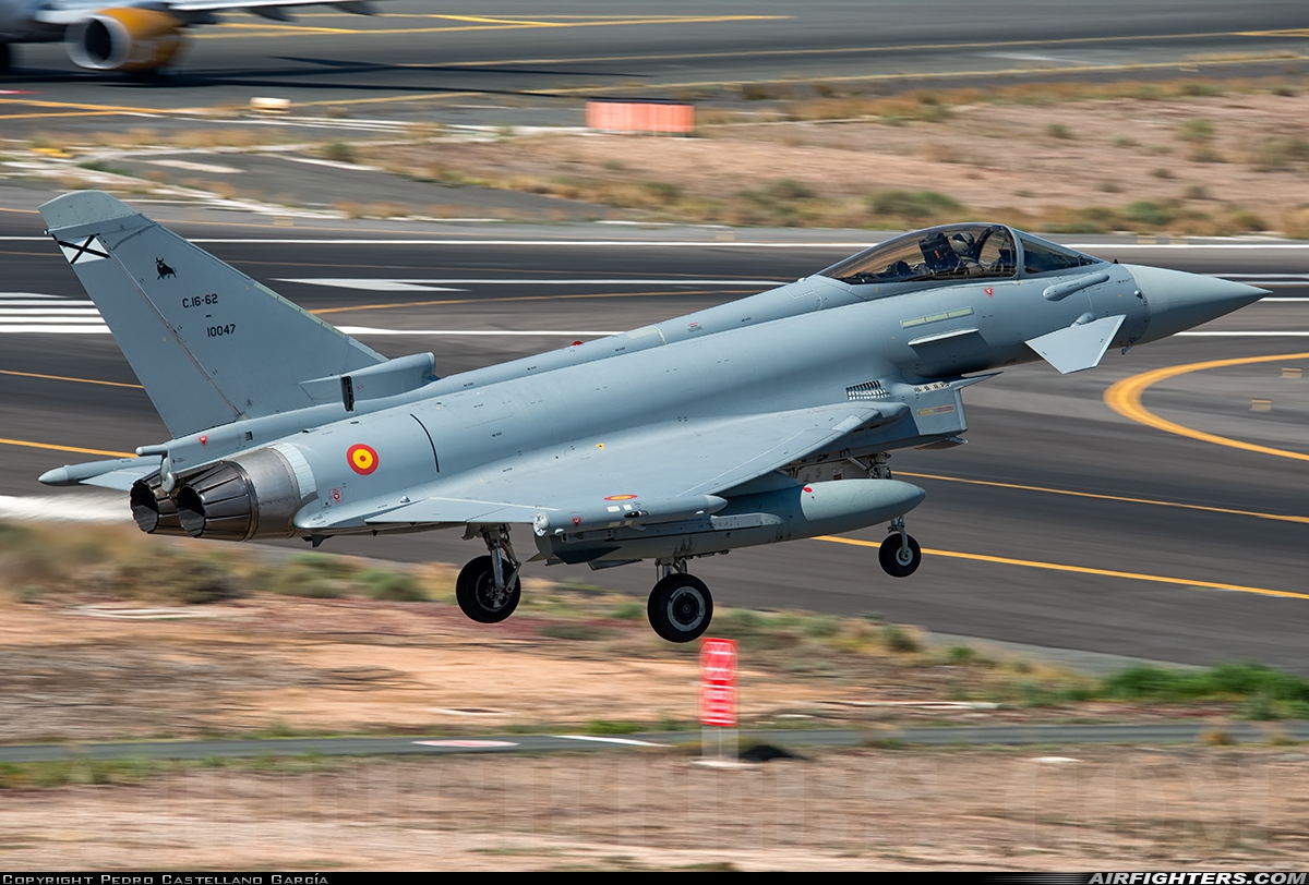 Spain - Air Force Eurofighter C-16 Typhoon (EF-2000S) C.16-62-10047 at Gran Canaria (- Las Palmas / Gando) (LPA / GCLP), Spain