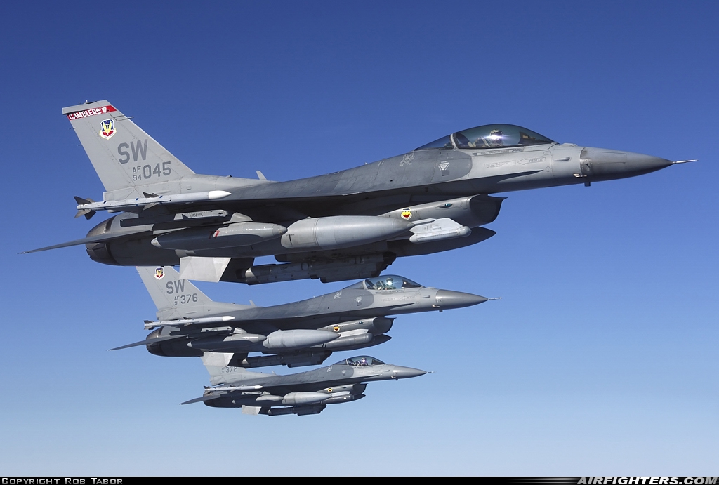 USA - Air Force General Dynamics F-16C Fighting Falcon 94-0045 at In Flight, USA