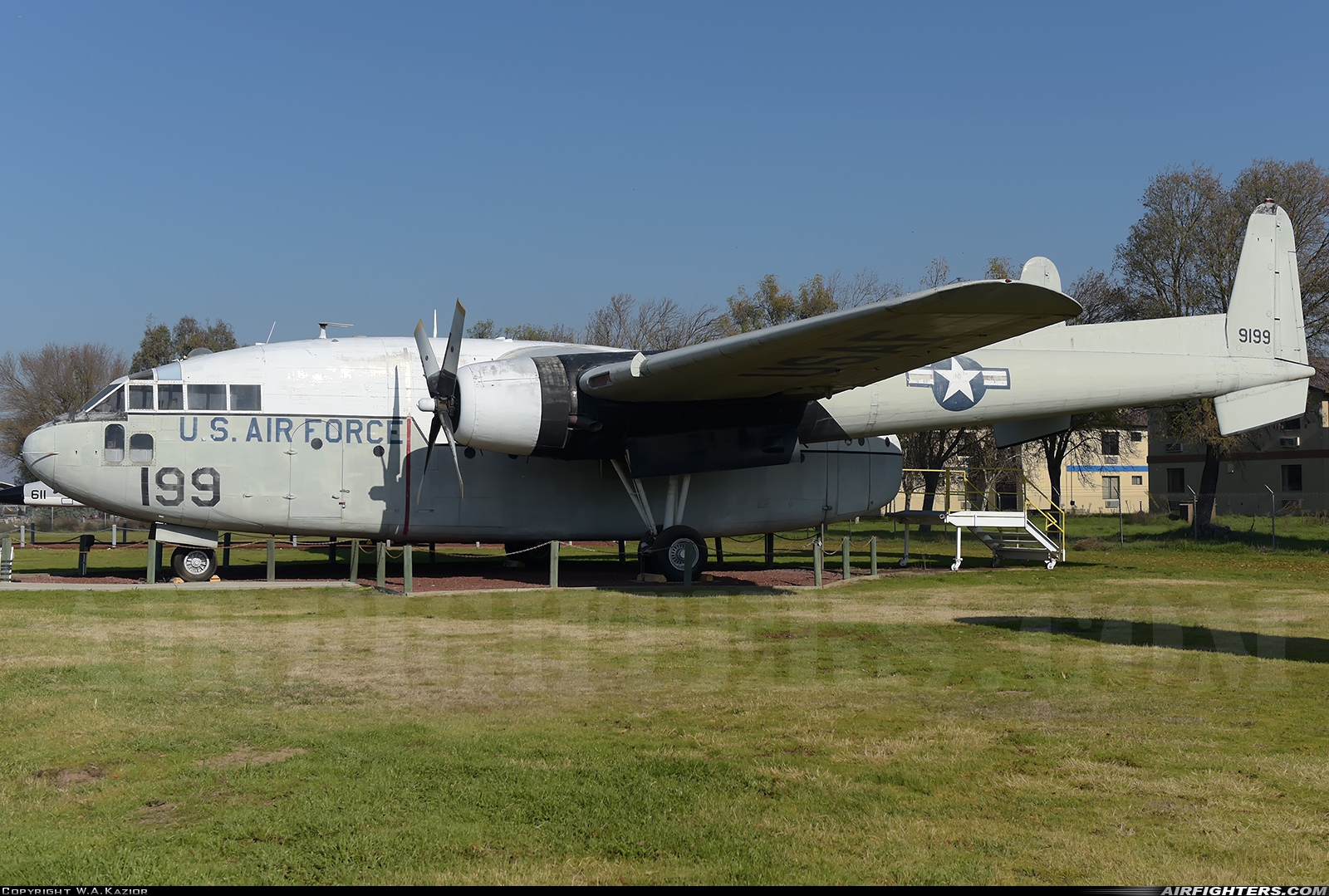 USA - Air Force Fairchild C-119C Flying Boxcar 49-0199 at Atwater (Merced) - Castle (AFB) (MER / KMER), USA