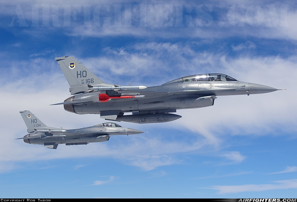 USA - Air Force General Dynamics F-16D Fighting Falcon 88-0166 at In Flight, USA