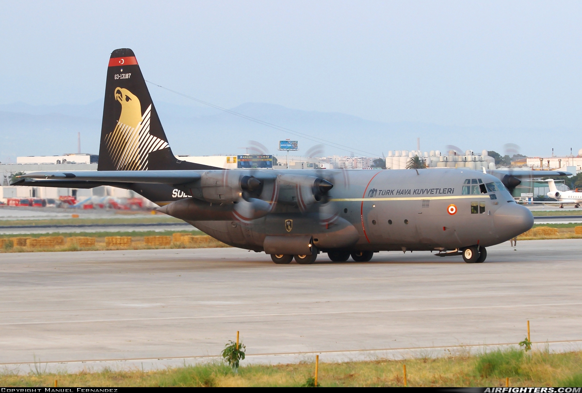 Türkiye - Air Force Lockheed C-130E Hercules (L-382) 63-13187 at Malaga (AGP / LEMG), Spain