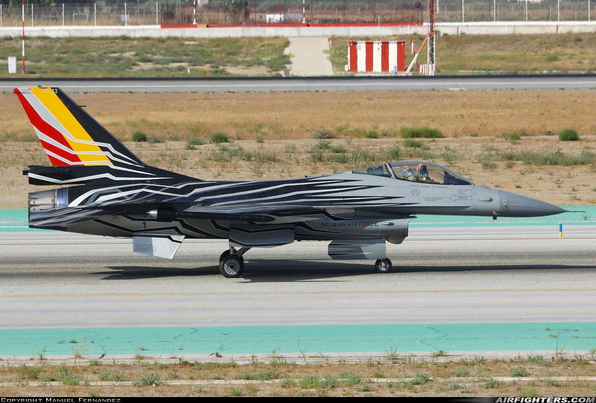 Belgium - Air Force General Dynamics F-16AM Fighting Falcon FA-123 at Malaga (AGP / LEMG), Spain